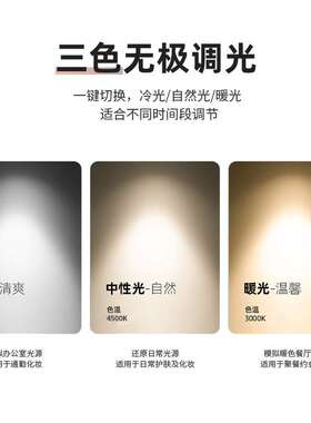 网红热销款好莱坞led桌面梳妆美妆镜 三色灯光台式镜带灯化妆镜子