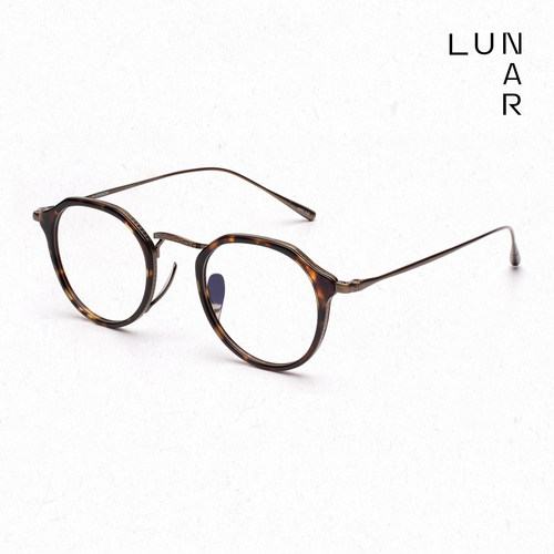 Lunar 超轻纯钛圆框复古近视眼镜女可配度数防蓝光镜