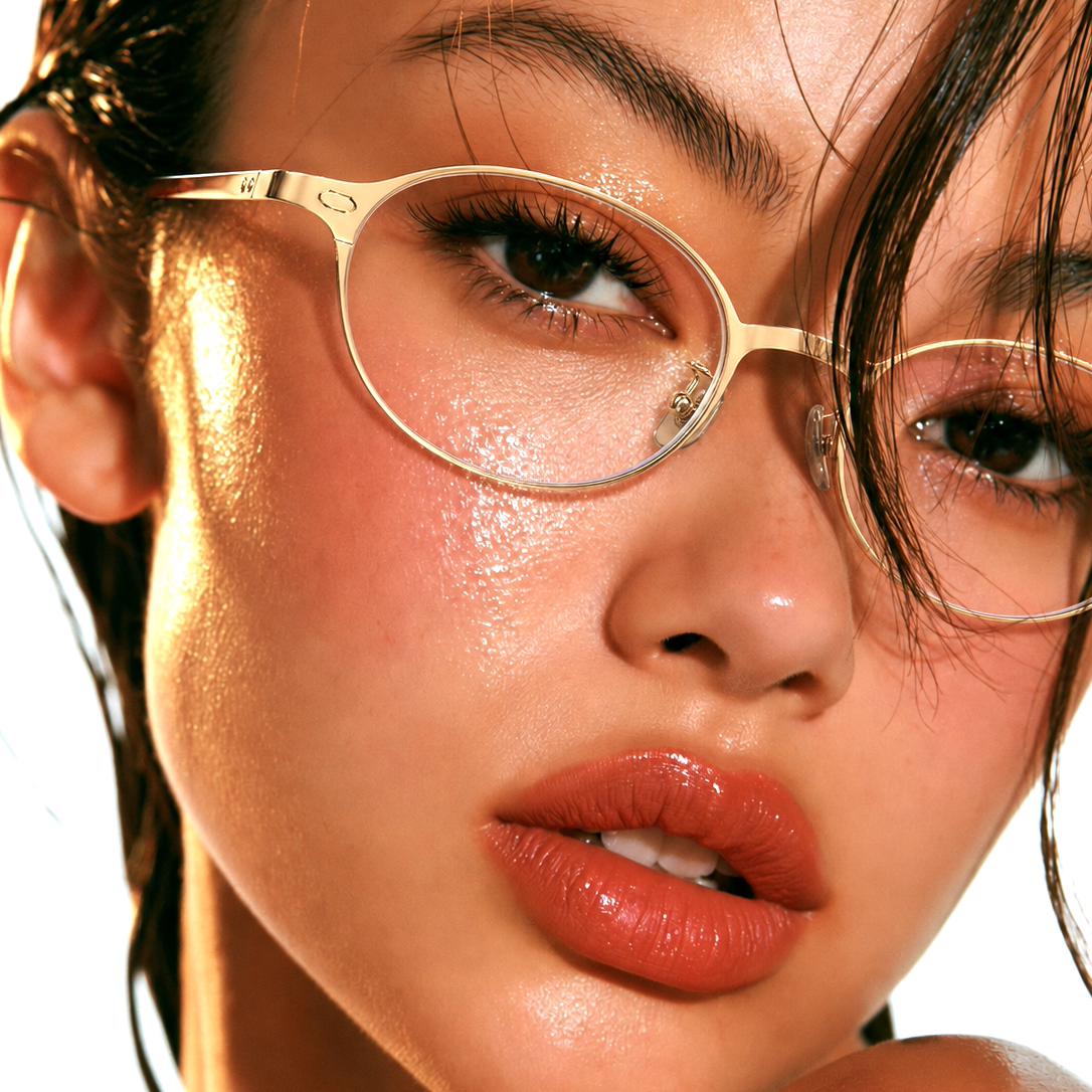 LUNAR纯钛书呆子近视眼镜框女高级感复古方圆脸显脸小近视度数
