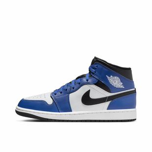 Jordan Air Jordan 1 舒适中帮复古篮球鞋男女同款蓝白DQ8426-402