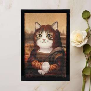 可宠物猫贴墙立式 磨爪板可拆卸蹭毛支持OME 猫抓板装 饰画剑麻款