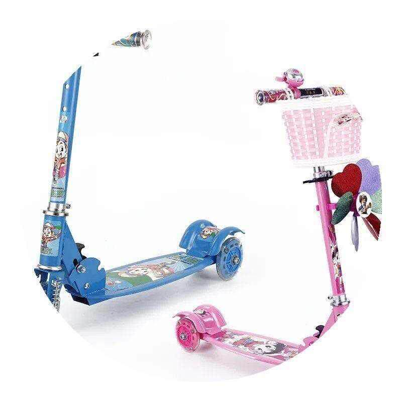 极速车儿童三轮234456岁滑板单脚F男女童减震单大划板车轮大蓝色2