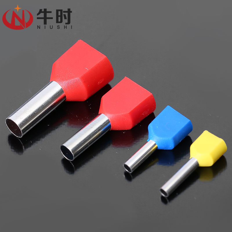 极速TE1508双线管型预绝缘B端子 冷压接线端头 针形端子