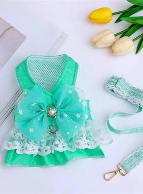 极速宠物20h23新款绿色牵引裙 泰迪博美比熊猫咪通用