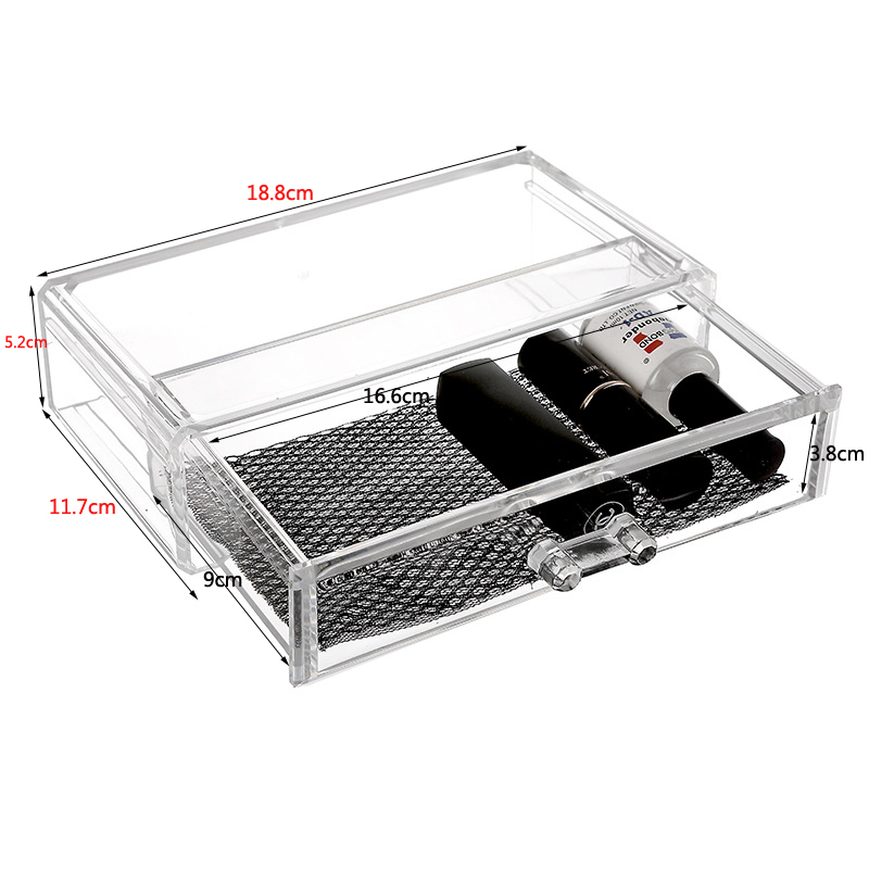 极速桌面c收纳盒抽屉盒化妆品收纳盒笔类收纳单格抽屉整理盒透明