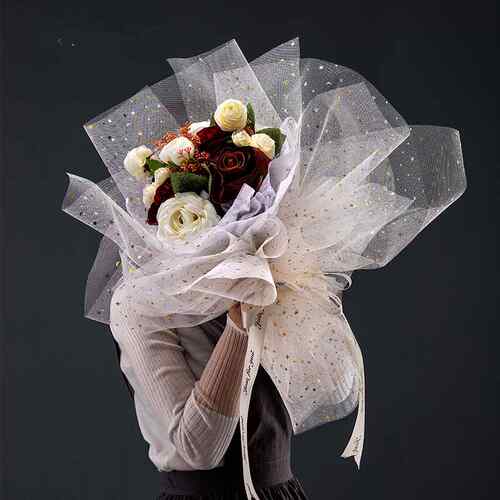 极速Star Moon Soft Lace Gauze Mesh WrGapping Paper Flower Bo