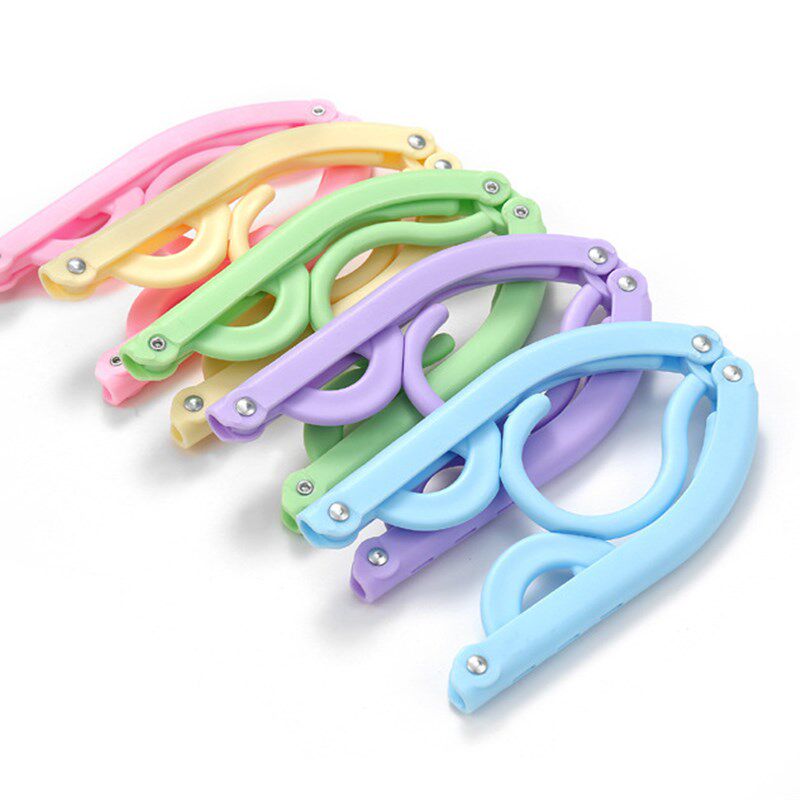 极速户外旅行多功能摺叠衣架魔y术晾衣架带夹子塑料晒衣架旅游洗