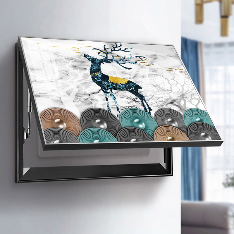 极速新品现代简约电表箱装饰画弱电箱家用LF铝合金边框配电箱遮挡