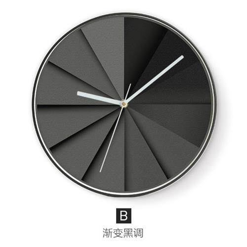 极速新品暗调20k18现代简约黑白艺术挂钟客厅家用时P锺创意壁钟挂