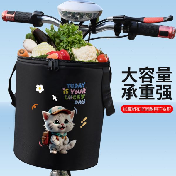 帆布挂篮电动车自行车车筐单车折叠车菜篮车防水篓篮子旅行车两用