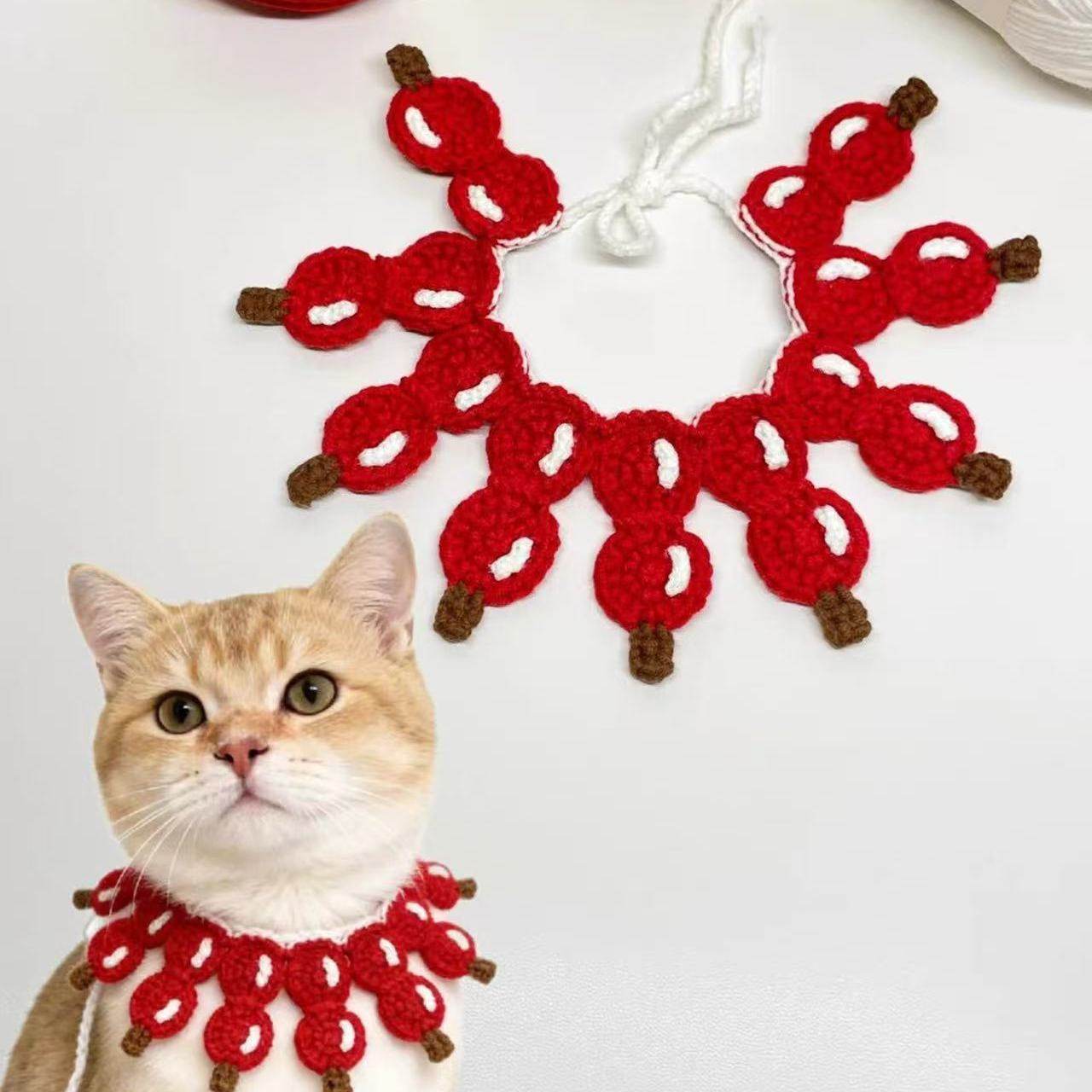 糖葫芦宠物围脖毛线福字围脖手工diy钩针编织材料包针织新年礼物,服饰配件/皮带/帽子/围巾,DIY编织材料包,淘宝优惠券,粉丝福利购,淘宝优惠卷