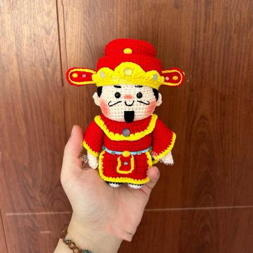 手工毛线DIY钩针钩织编织玩偶财神爷新手diy材料包礼物挂件钥匙扣