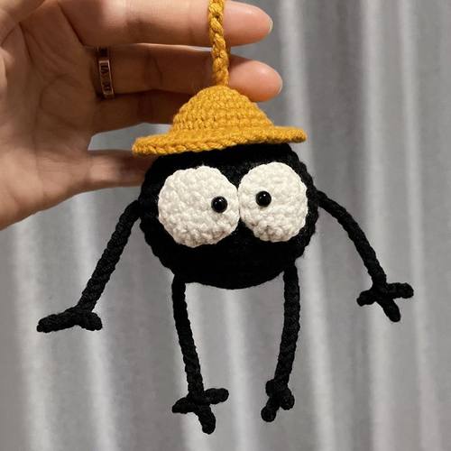 毛线diy可爱小煤球挂饰材料包