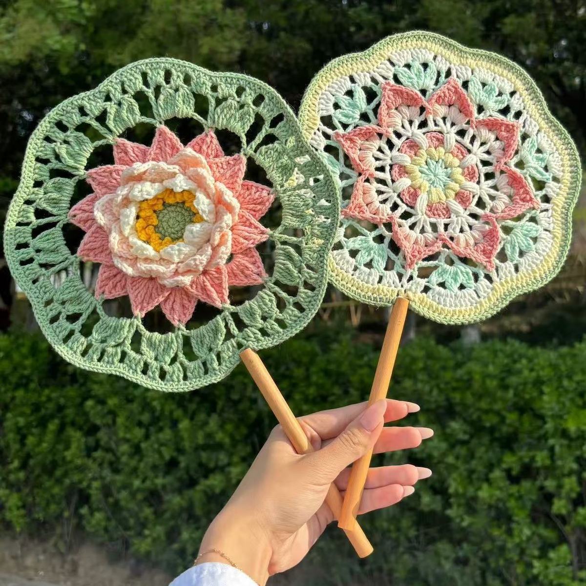 毛线钩针古风团扇DIY材料包