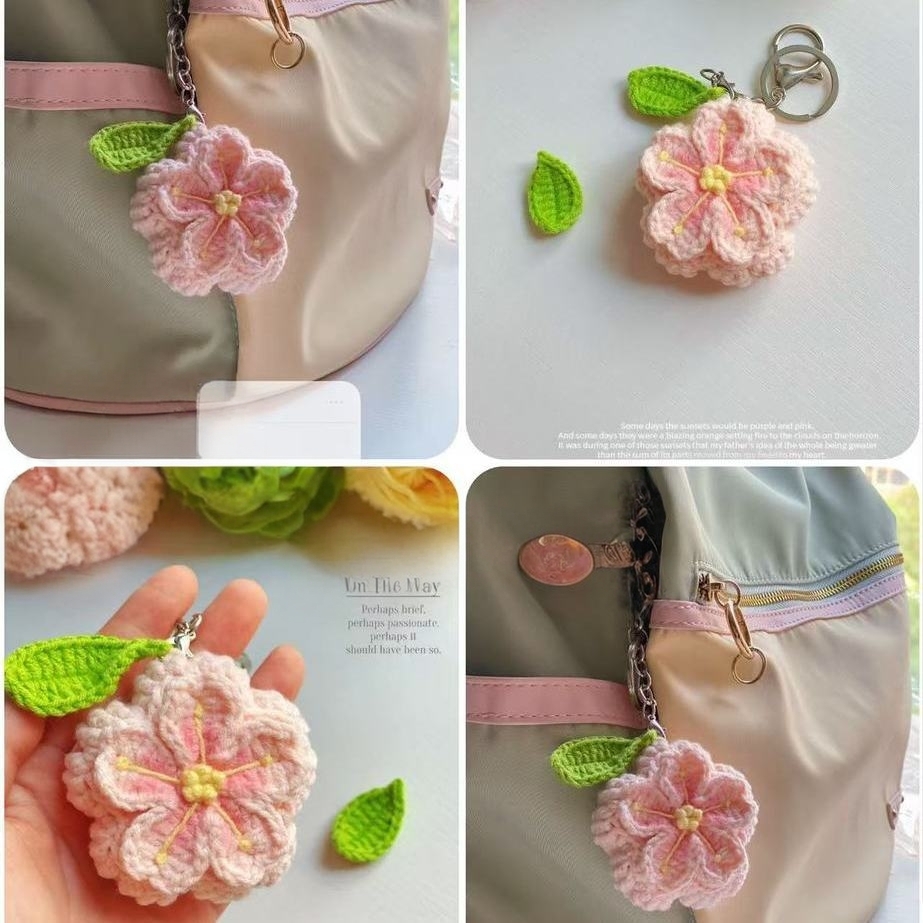 新手樱花月饼初学挂件钩织材料