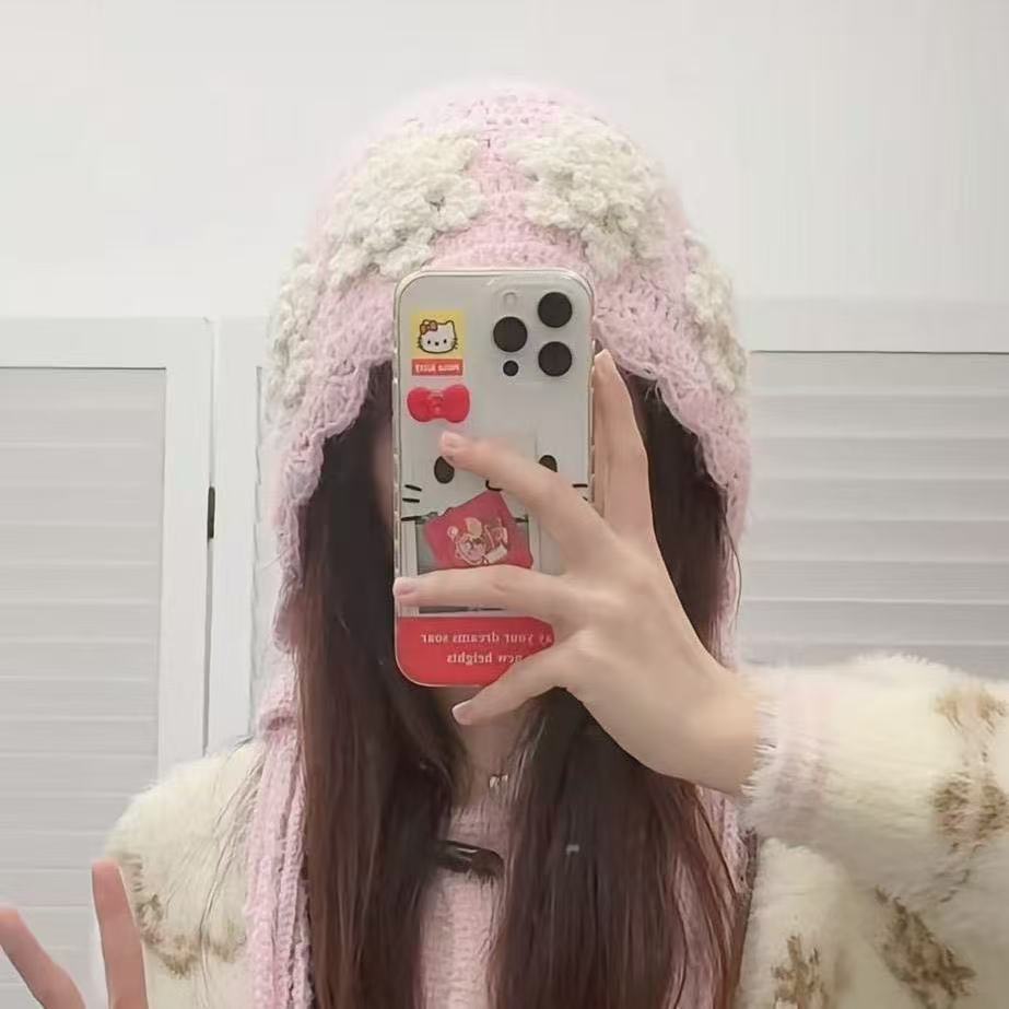 雪花水母帽手工DIY钩针编织材料