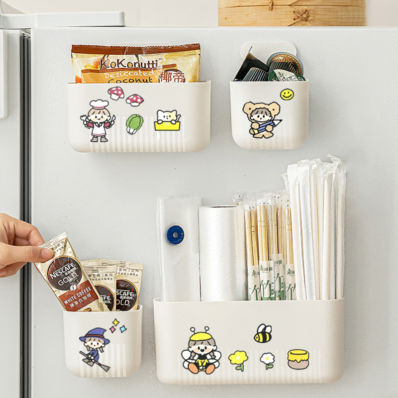 冰箱侧面磁吸免打孔分隔收纳盒