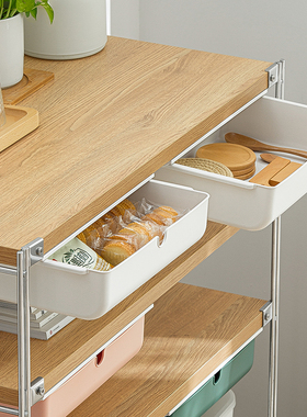 桌下抽屉式收纳盒办公室悬挂桌底隐形免打孔书桌置物文具收纳神器