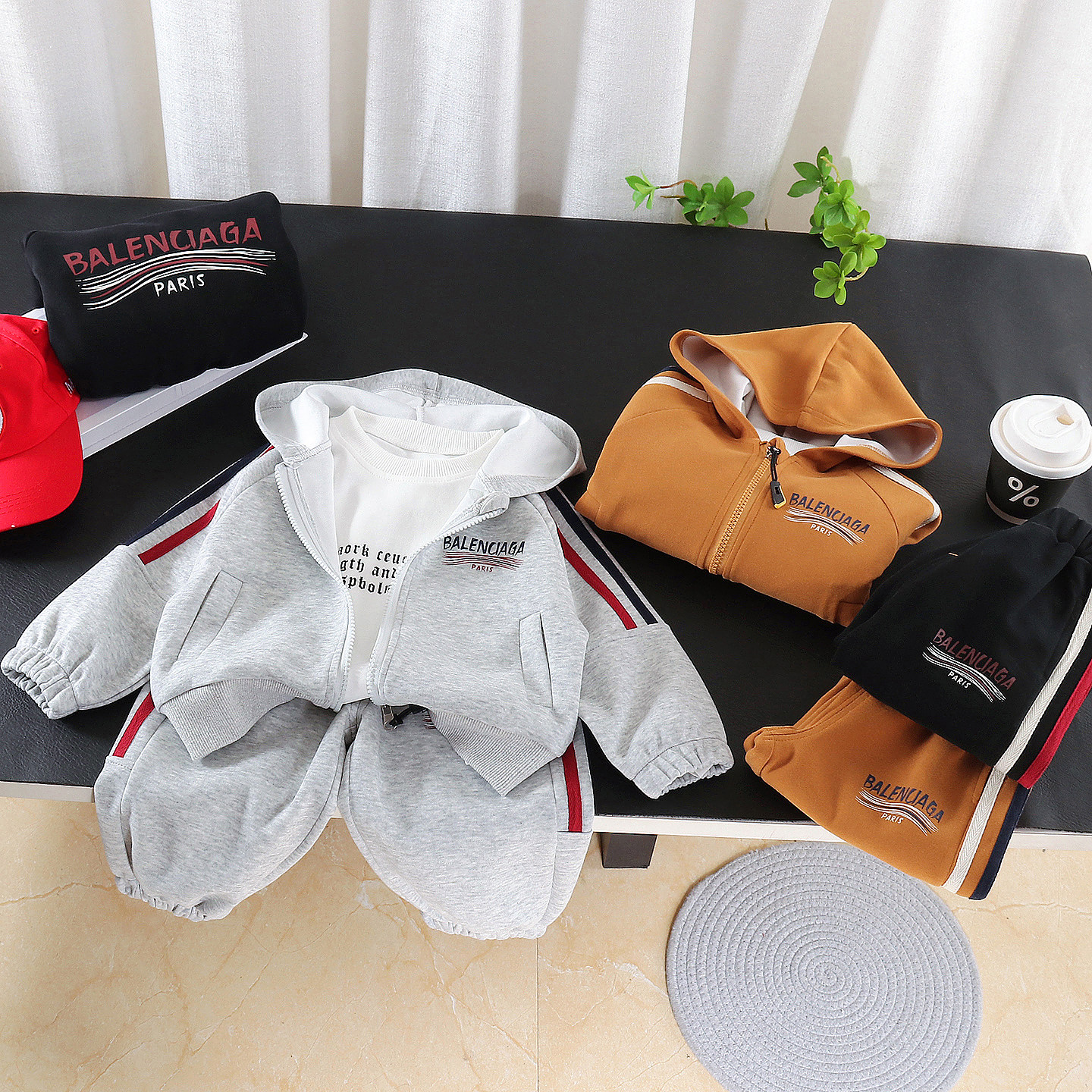 2026新款男童春秋运动三件套装连帽拉链开衫卫衣外套休闲帅气宝宝