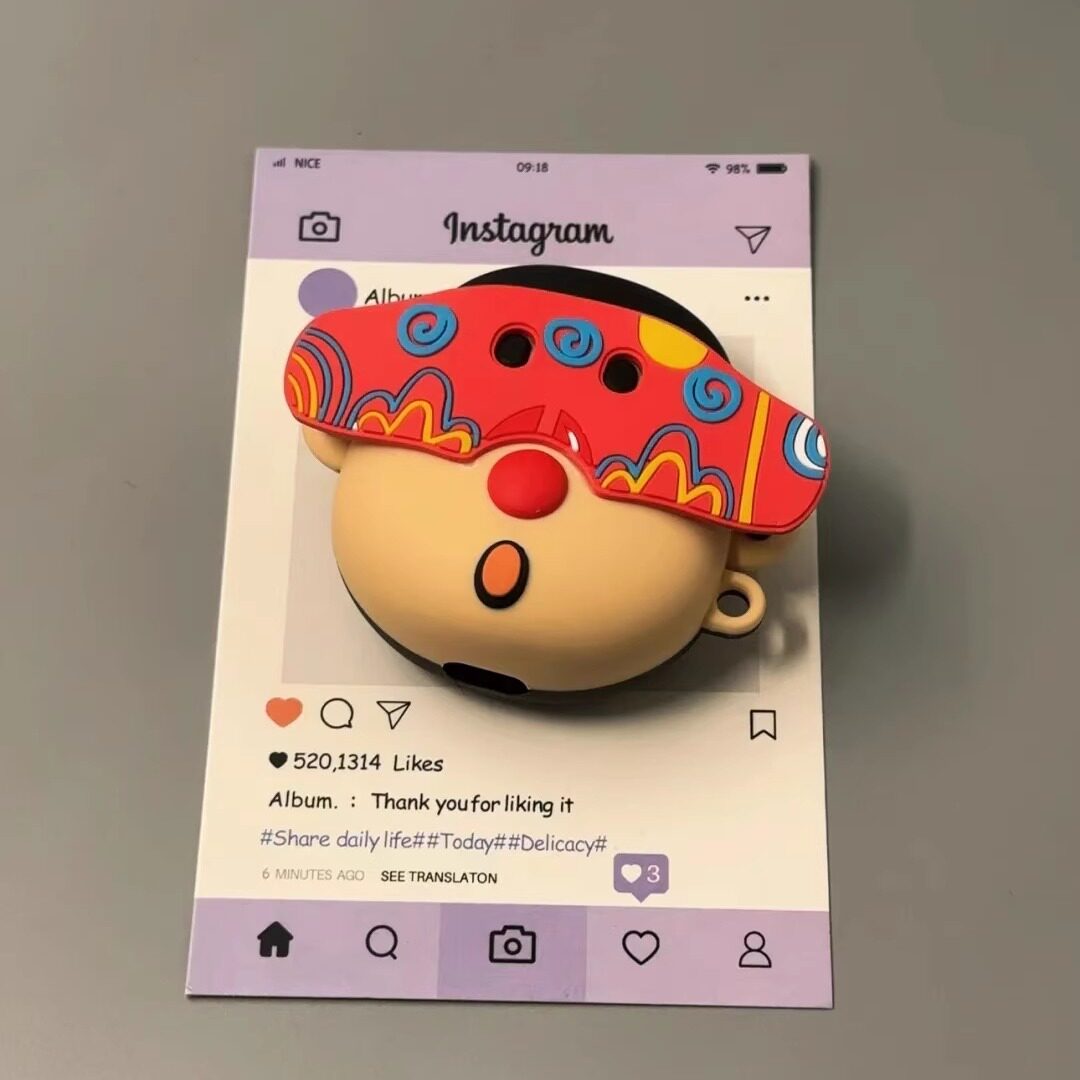 创意阿祖面具胖虎airpods4保护套耳机壳适用苹果airpodspro3代蓝牙耳机保护壳1代2代华强北5代耳机套软壳防摔