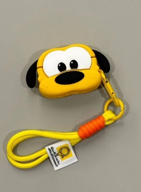 卡通可爱黄色小狗耳机套适用华强北3代耳机壳5代耳机保护壳小众苹果airpods 4代蓝牙硅胶2代防摔新款软壳网红