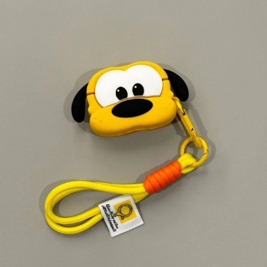 卡通可爱黄色小狗耳机套适用华强北3代耳机壳5代耳机保护壳小众苹果airpods 4代蓝牙硅胶2代防摔新款软壳网红