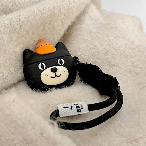 可爱小黑猫适用苹果airpods4代耳机壳卡通AirPods Pro2代耳机保护壳无线蓝牙3代华强北5代硅胶软壳新款保护套