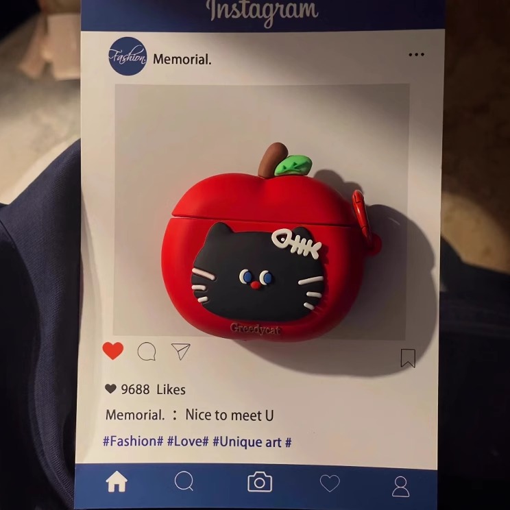 可爱猫咪苹果airpods4保护套3代耳机壳1/2代适用苹果airpodspro耳机保护壳华强北五代耳机套硅胶软壳防摔新款