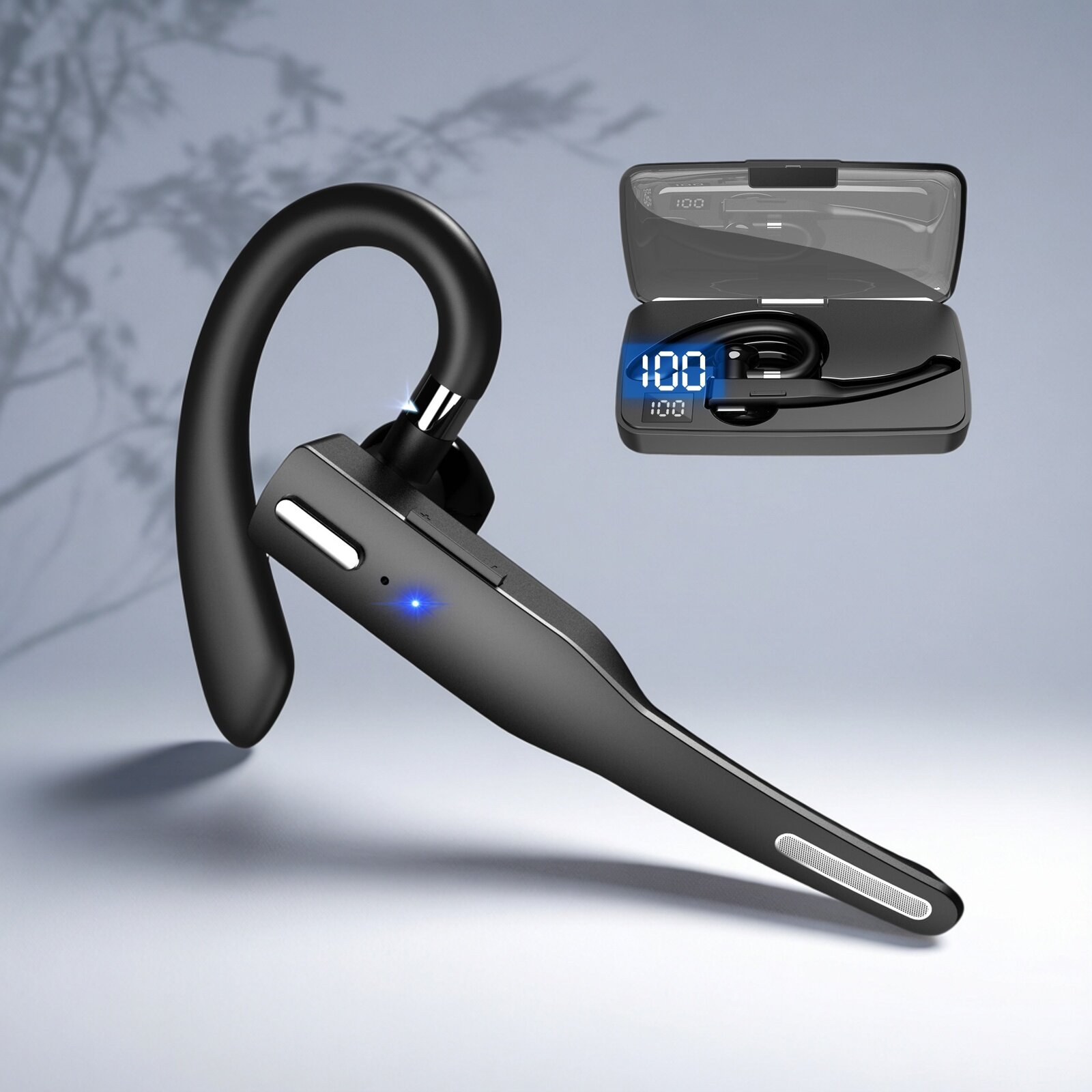 美丹硕单耳挂耳式无线蓝牙耳机超长待机商务车载运动长麦高清通话