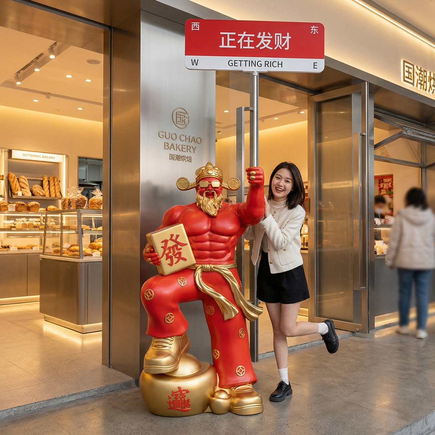 新店开业礼物大型落地肌肉财神爷摆件商场店铺开店生意兴隆吉祥物
