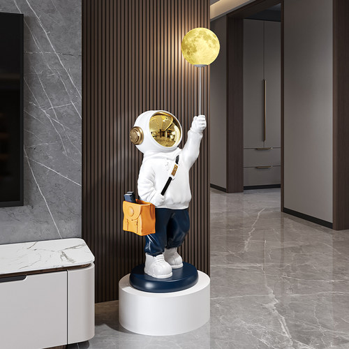 大型太空人太空人灯客厅摆件落地网红电视柜轻奢高档乔迁新居礼品