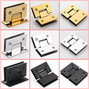 304不锈钢无框玻璃门合页双向玻璃门夹淋浴房铰链180度平开浴室夹