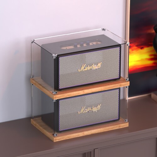 适用MARSHALL马歇尔STANMORE3蓝牙音箱防尘罩三代桌面透明收纳盒