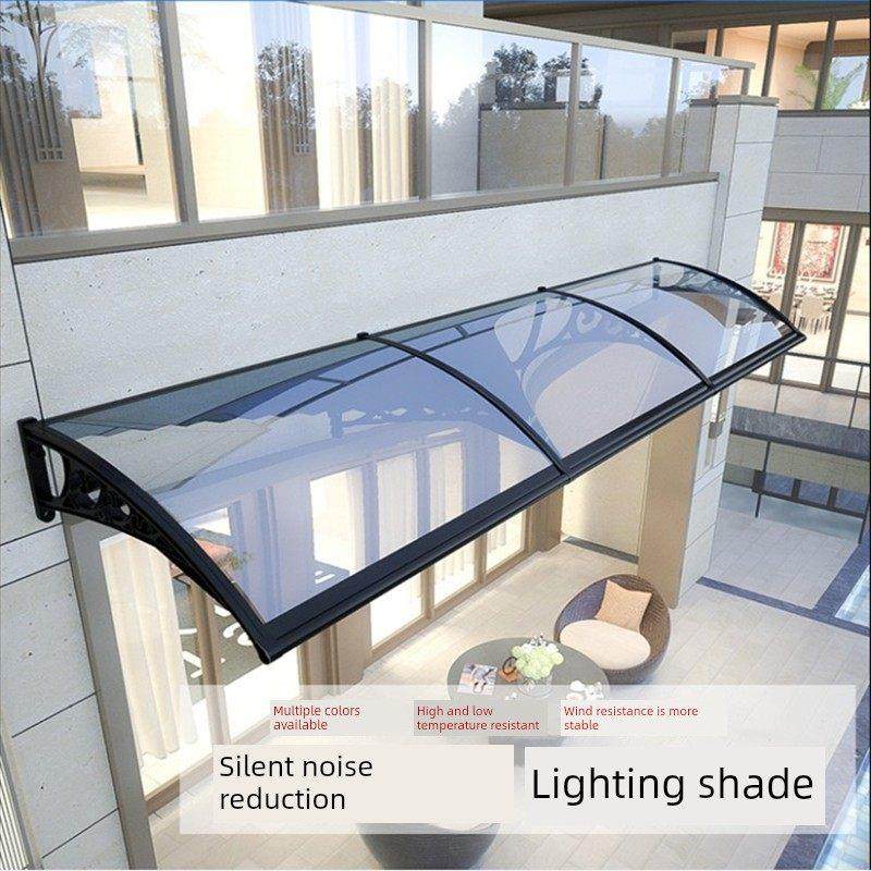 消声遮阳篷户外消声Pc板塑钢支架阳台窗空调室外机门遮阳防风篷