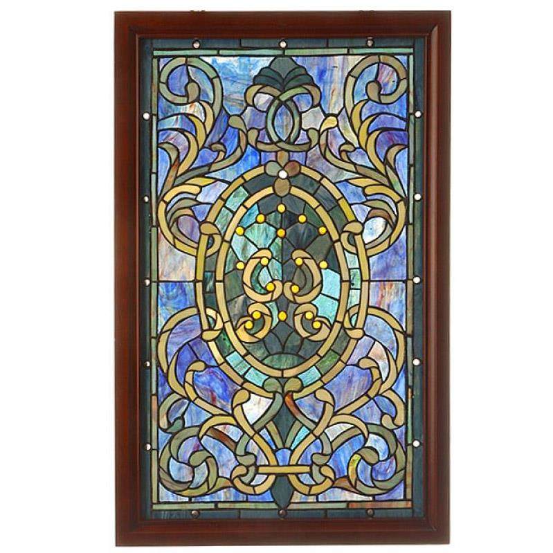 Tiffany艺术玻璃玄关隔断屏风门芯吊顶天花欧美教堂地中海 蒂凡尼