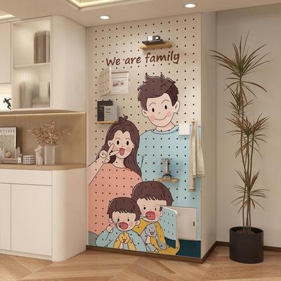 实木入户玄关洞洞板图案定制墙面墙上收纳造型置物架展示架挂板