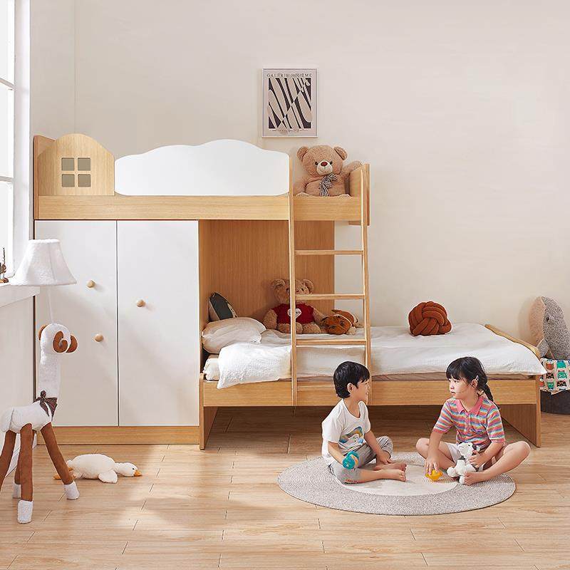 考拉森林交错式上下床儿童床上下铺双层床小户型高低床上床下柜
