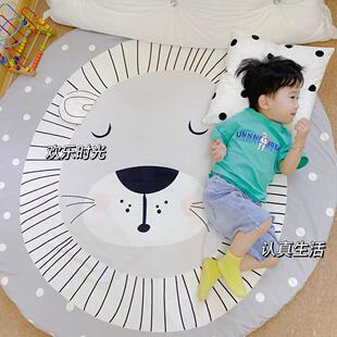 儿童圆形爬爬垫可拆洗加厚宝宝爬行垫北欧地毯ins风地垫可折叠