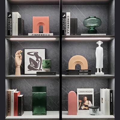 现代样板房软装饰品摆件书房酒柜简约家居创意陶瓷挂画组合ZH2648