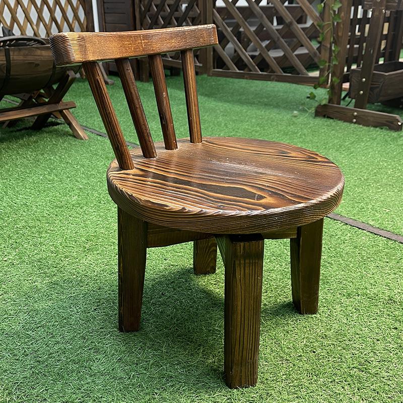 防腐木户外小凳子 实木旋转小圆凳 覆古家用靠背木质椅子方凳矮凳