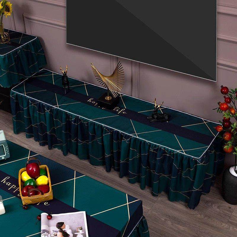 电视柜盖布防尘罩布艺长条桌布简约北欧轻奢高级感电视柜套罩新款