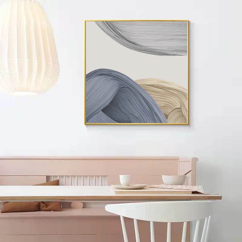 抽象几何餐厅装饰画现代简约饭厅餐桌背景墙挂画高档正方形客厅画,家居饰品,现代装饰画,淘宝优惠券,粉丝福利购,淘宝优惠卷
