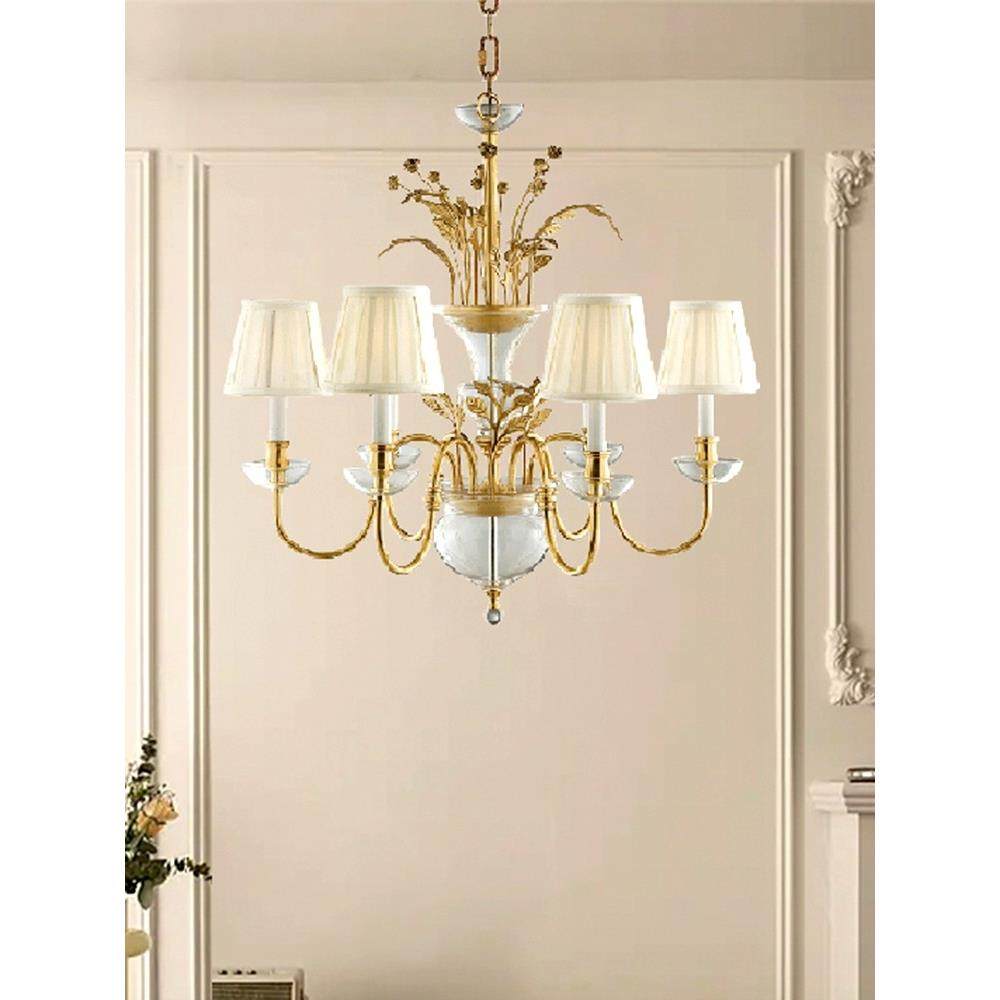 SY奢华欧法式全铜玫瑰花朵吊灯高档别墅覆式平层客厅主灯卧室灯饰