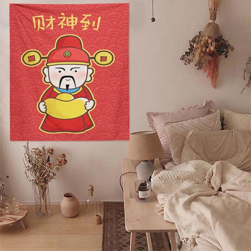 GZ6M竖版财神【祝你暴富】指谁谁发财2022新年挂布背景布宿舍装饰