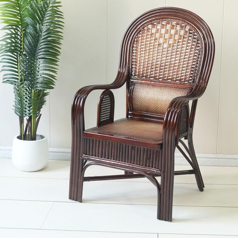天然藤椅子靠背椅老人家用单人椅办公滕椅阳台喝茶椅客厅简约现代