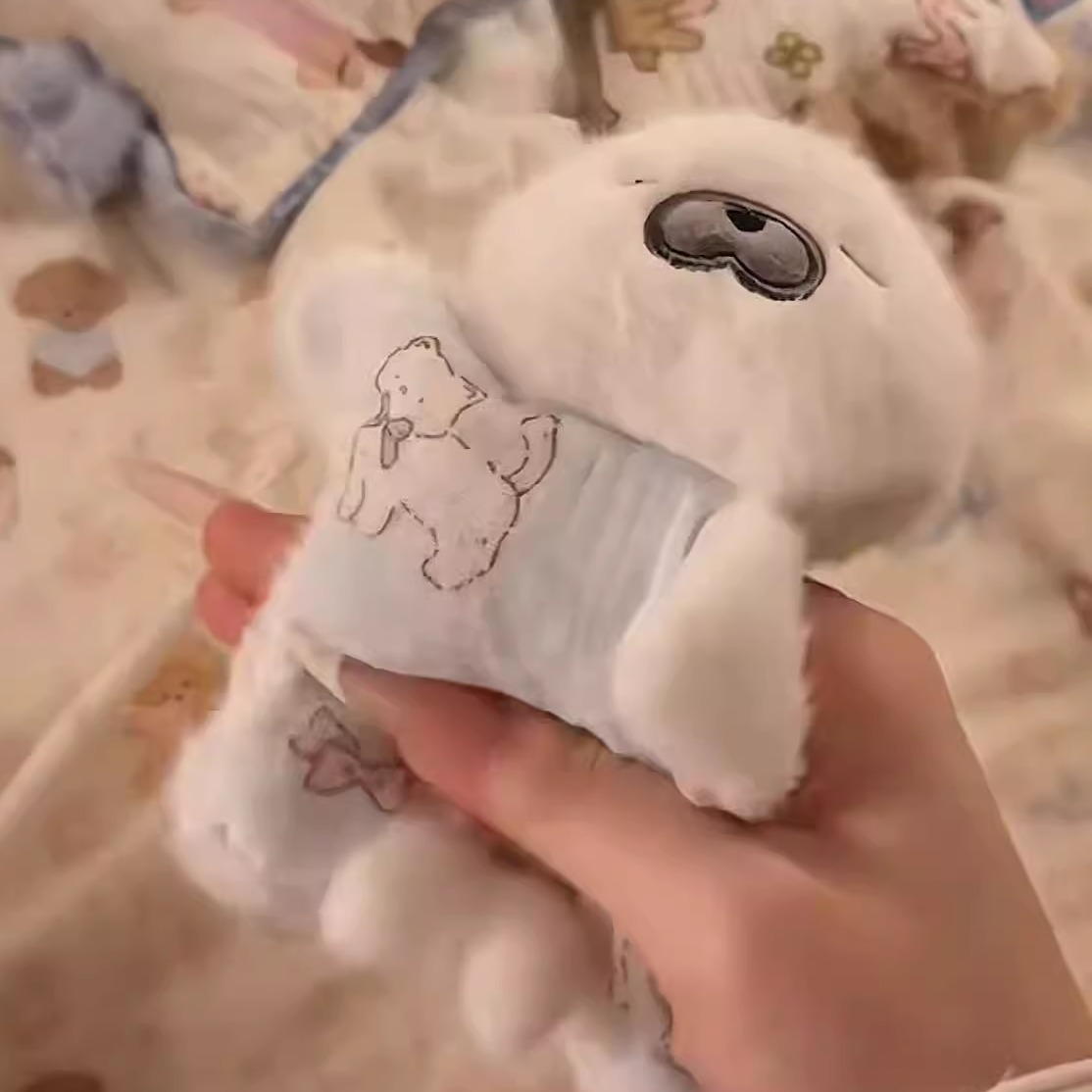 111黑柴毛绒玩具安抚豆袋