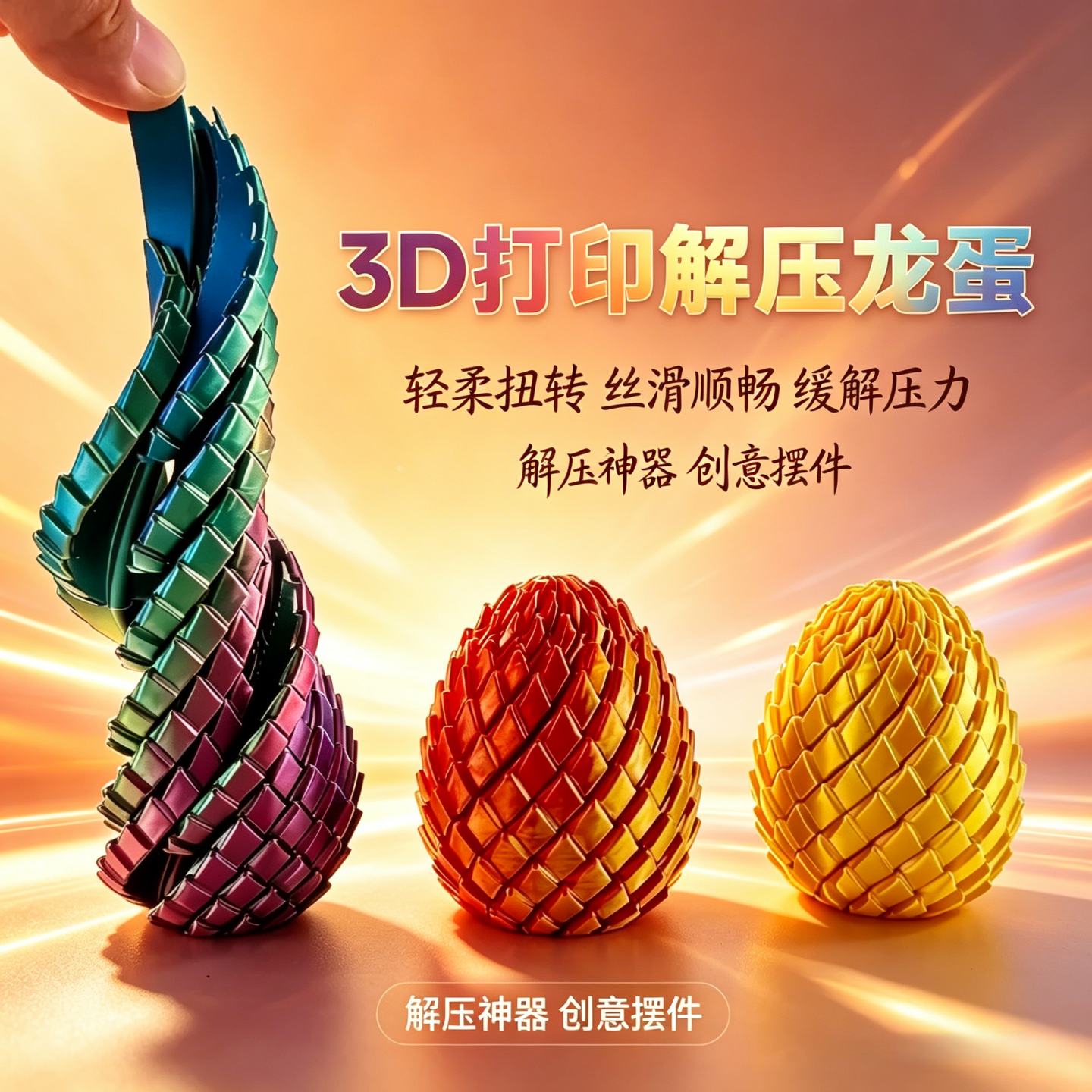 3D打印旋转变形史莱姆解压球