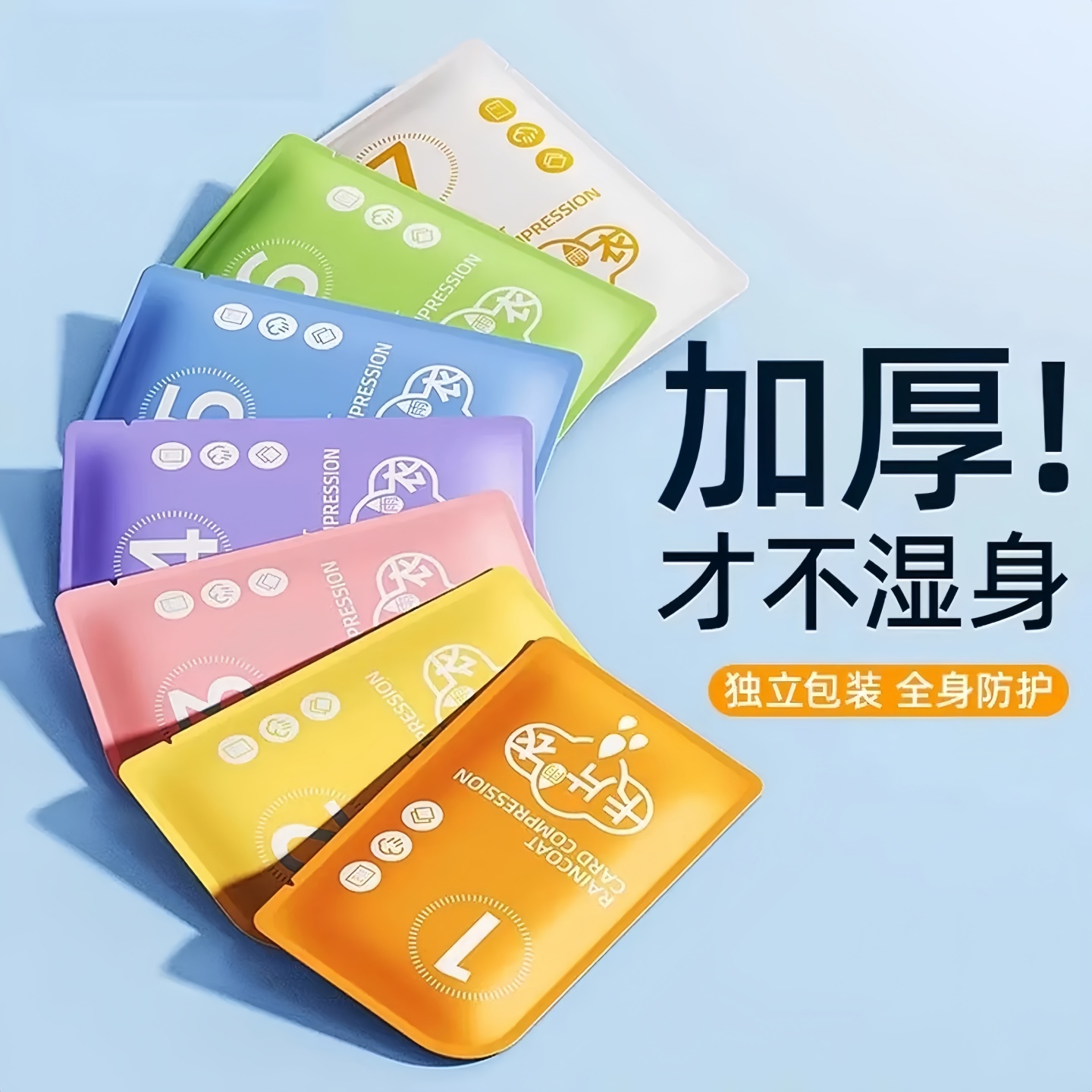 加厚卡片雨衣压缩便携一次性雨衣