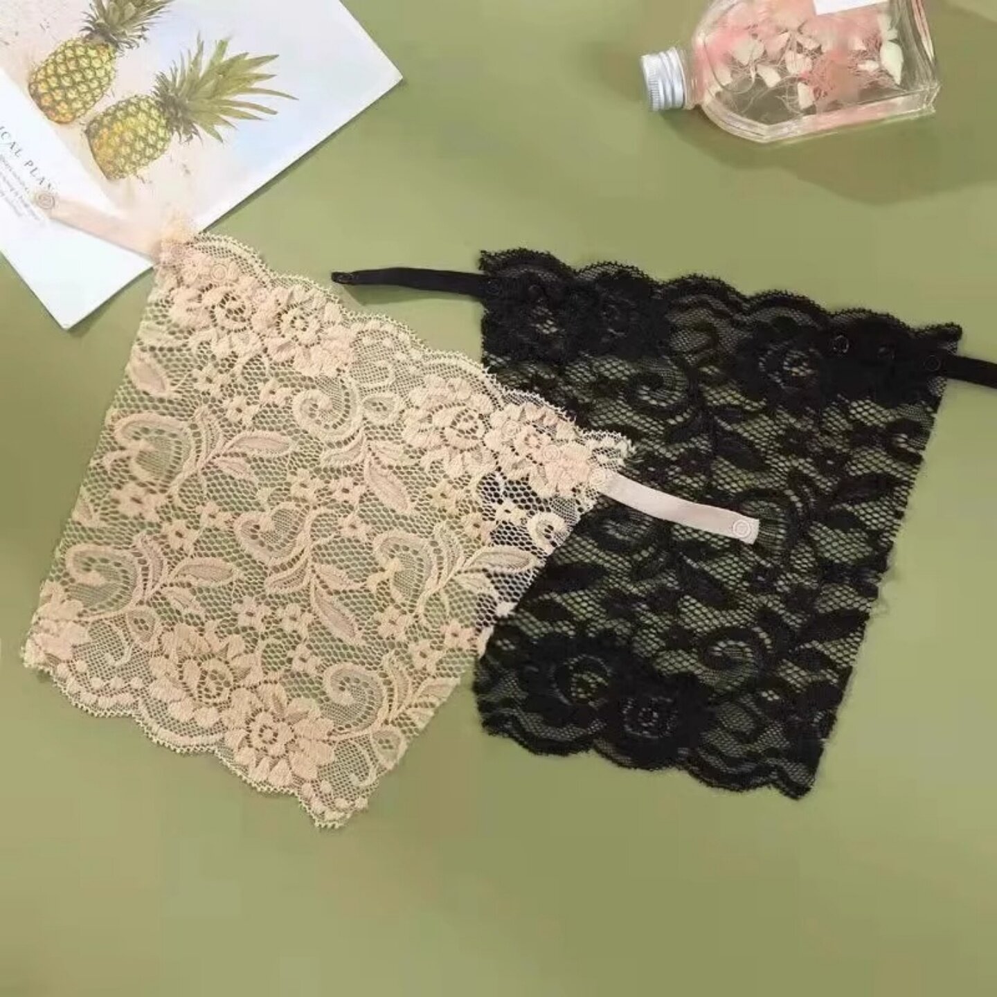 新款蕾丝遮假领防走光胸挡女一片式抹胸打底薄款防漏胸神器假领