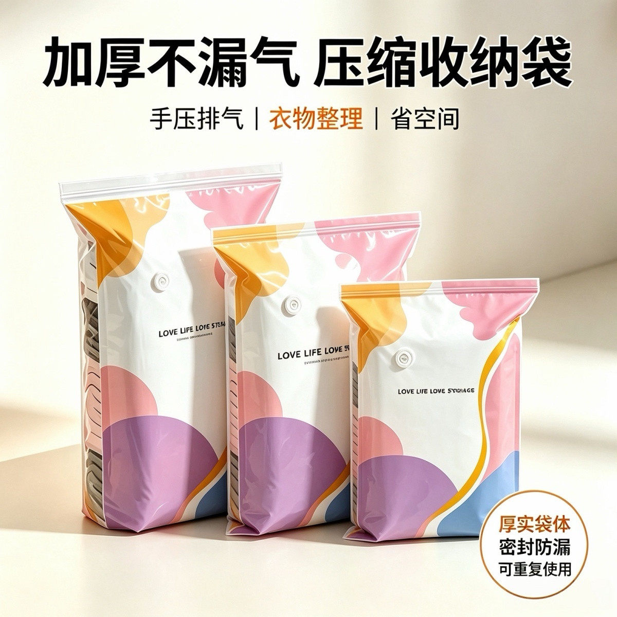 免抽气立体真空压缩袋防尘防潮
